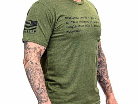 Men s Cleared Hot  Simplicate Defined  T-shirt (Heather Army Green) Discount