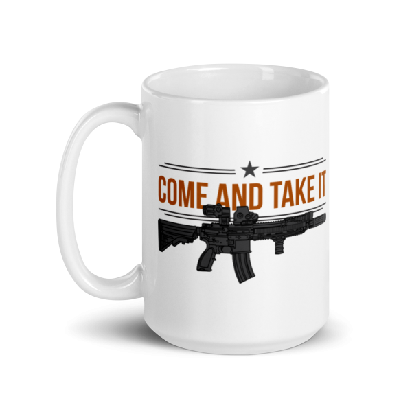 Come and Take It White glossy mug on Sale