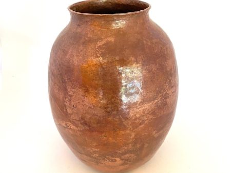 Large Hammered Copper Vase on Sale