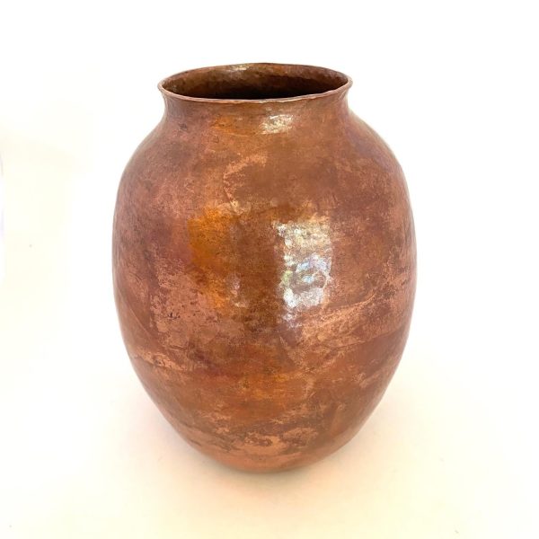 Large Hammered Copper Vase on Sale