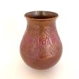 Hammered Copper Chiseled Vase with Deer Hot on Sale