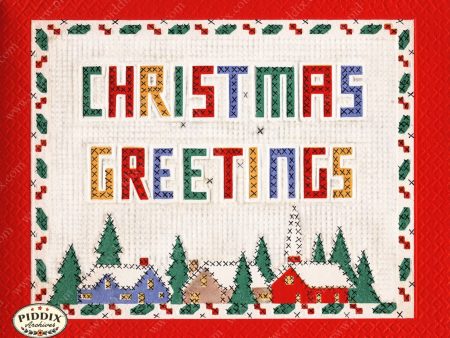 PDXC21606a -- Christmas Greetings Cross Stitch Hot on Sale