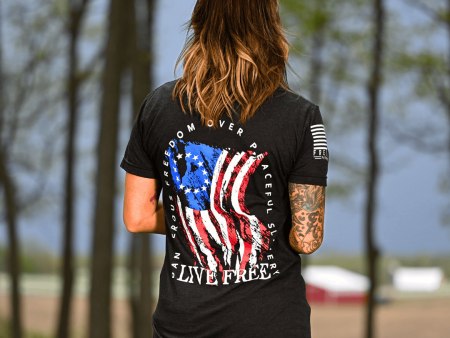 Women s Dangerous Freedom Over Peaceful Slavery Patriotic Boyfriend Fit T-Shirt For Sale