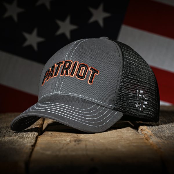 Charcoal & Black  Patriot  Trucker Hat For Cheap