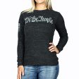 Women s “We the People” Long Sleeve Patriotic Thermal (Heather Charcoal) - Boyfriend Fit Online Sale