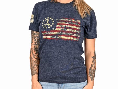 Women s 2A Betsy Ross Flag Patriotic Boyfriend Fit T-Shirt For Sale