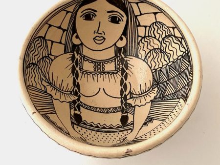 Serving Bowl-Indigenous Woman with Watermelon by Angelica Morales Gamez on Sale