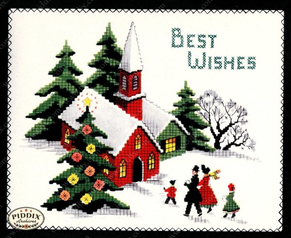 PDXC21619a -- Christmas Scene Cross Stitch For Cheap