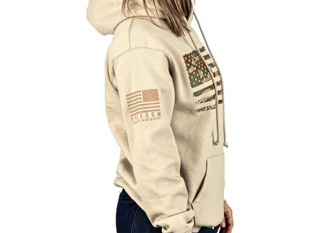 Women s Heavyweight Oversized Arid Camo Flag Hoodie Supply