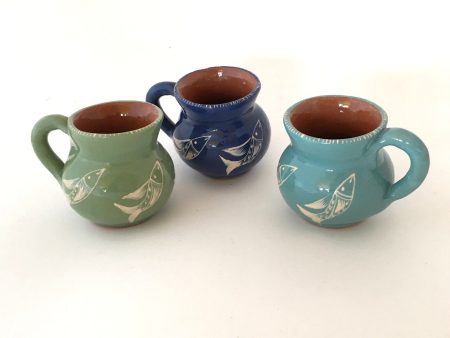 Clay Mezcal Cups w fish Hot on Sale