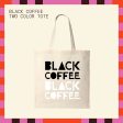 Black Coffee Two Color Cream Tote Bag Sale