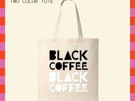 Black Coffee Two Color Cream Tote Bag Sale