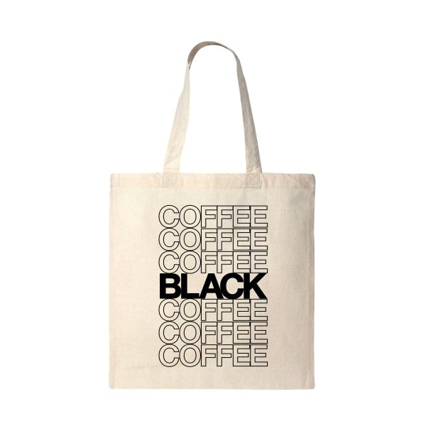 Black Coffee Cream Tote Bag Sale