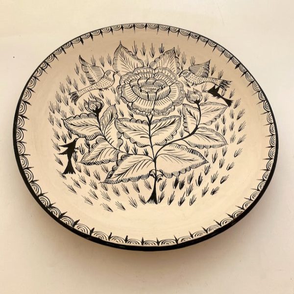 Painted Platter from Huancito with Bride and Groom on Sale