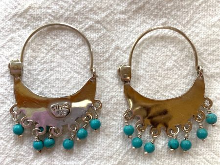 Silver Earrings w Turquoise Beads Supply