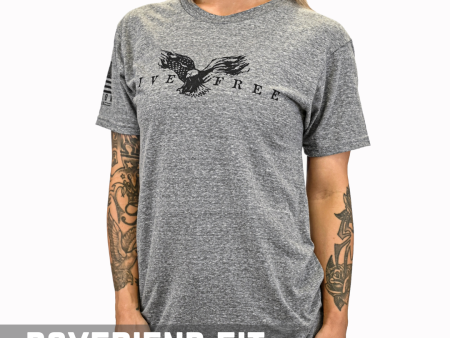 Women s Live Free Boyfriend Fit Patriotic T-Shirt - Heather Gray Online now