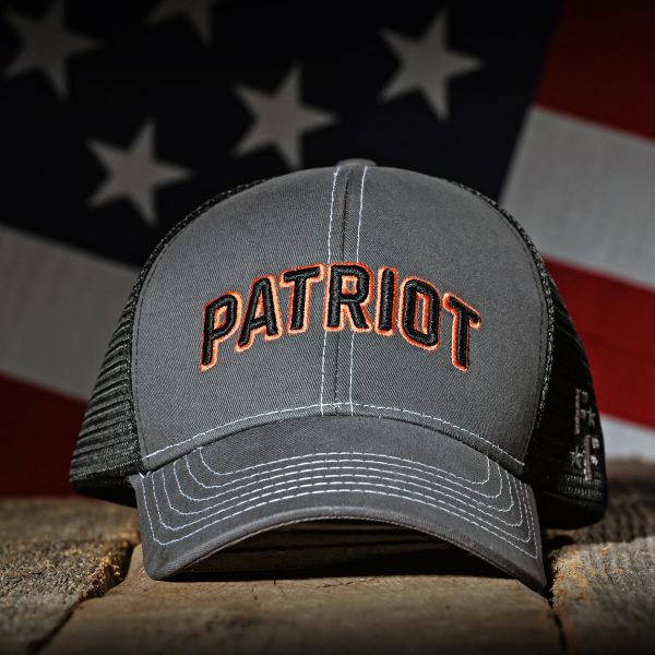 Charcoal & Black  Patriot  Trucker Hat For Cheap