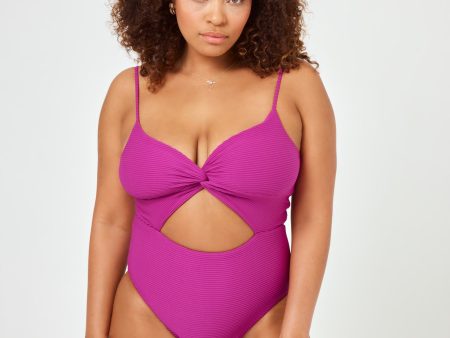 Eco Chic Repreve® Kyslee One Piece Swimsuit - Berry Cheap