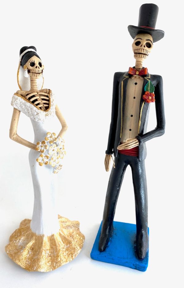 Clay Novios-Bride & Groom Skeletons Cheap