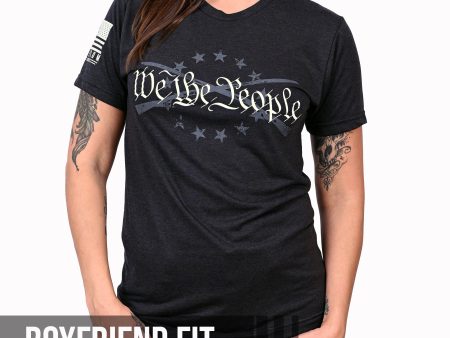 Women s We the People Boyfriend Fit Patriotic T-Shirt - Heather black Supply