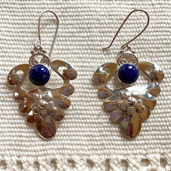 Silver Earrings w Lapis-  Deseo  Fashion