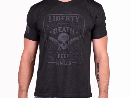 Men s Liberty Or Death Patriotic T-Shirt (Black on Black) Sale