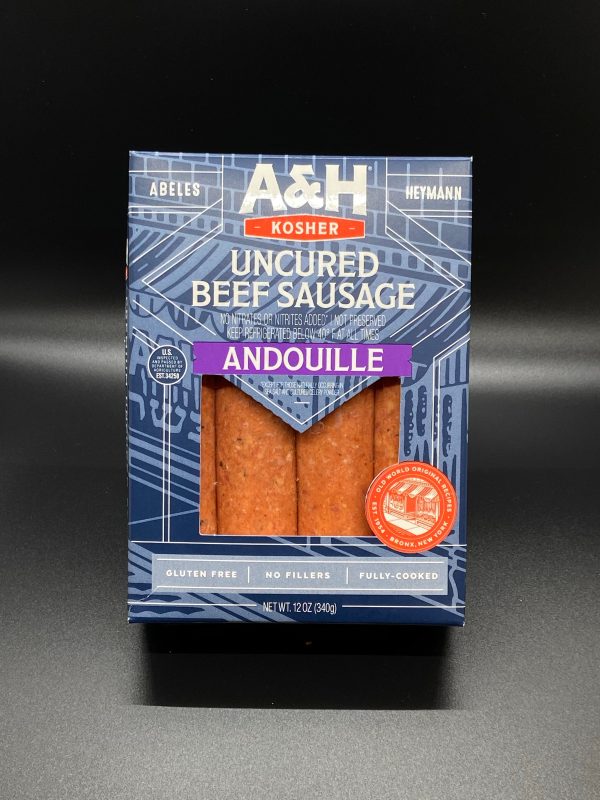 A & H Uncured Beef Andouille Sausage 12 oz. Hot on Sale