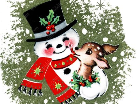 PDXC23558b -- Snowman Holding Deer Sale