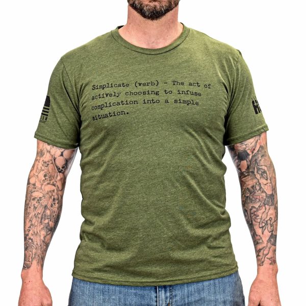 Men s Cleared Hot  Simplicate Defined  T-shirt (Heather Army Green) Discount