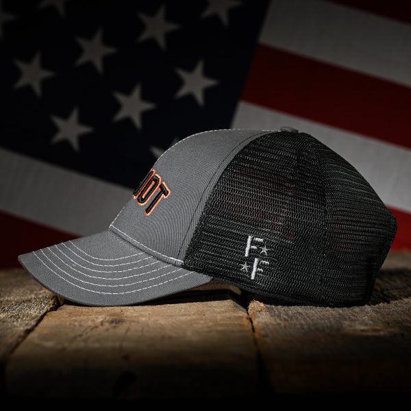 Charcoal & Black  Patriot  Trucker Hat For Cheap