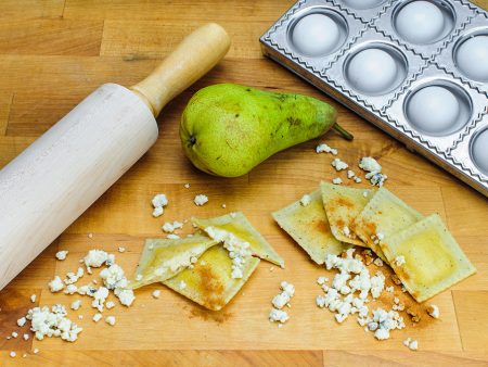 Winter Pear & Gorgonzola Ravioli in Peppercorn Trio Dough - 24 PC, About 12 OZ Hot on Sale