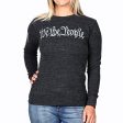 Women s “We the People” Long Sleeve Patriotic Thermal (Heather Charcoal) - Boyfriend Fit Online Sale