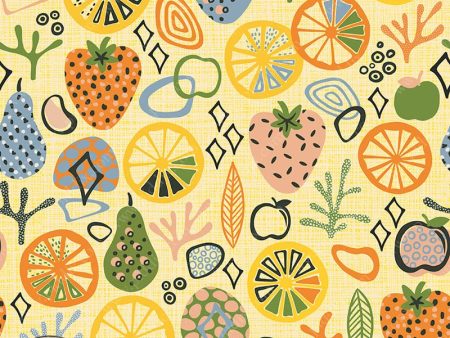 RetroKitchen_web -- Retro Fruit Pattern Yellow Cheap