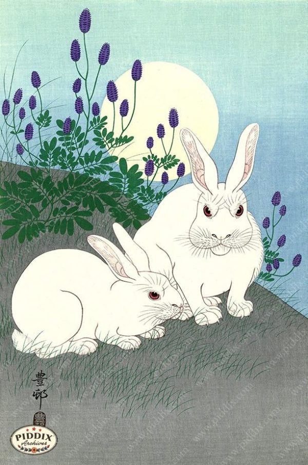 PDXC19746 -- Japanese Rabbits and Moon For Discount