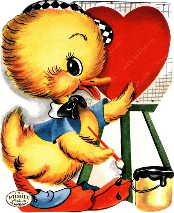 PDXC24200a -- Duckling Painting Heart Sale