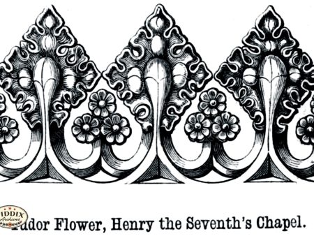 PDXC11492 -- Architecture Engravings Tudor Flower on Sale