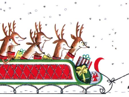 PDXC10015a -- Santa Claus Pulling Reindeer Sleigh Hot on Sale