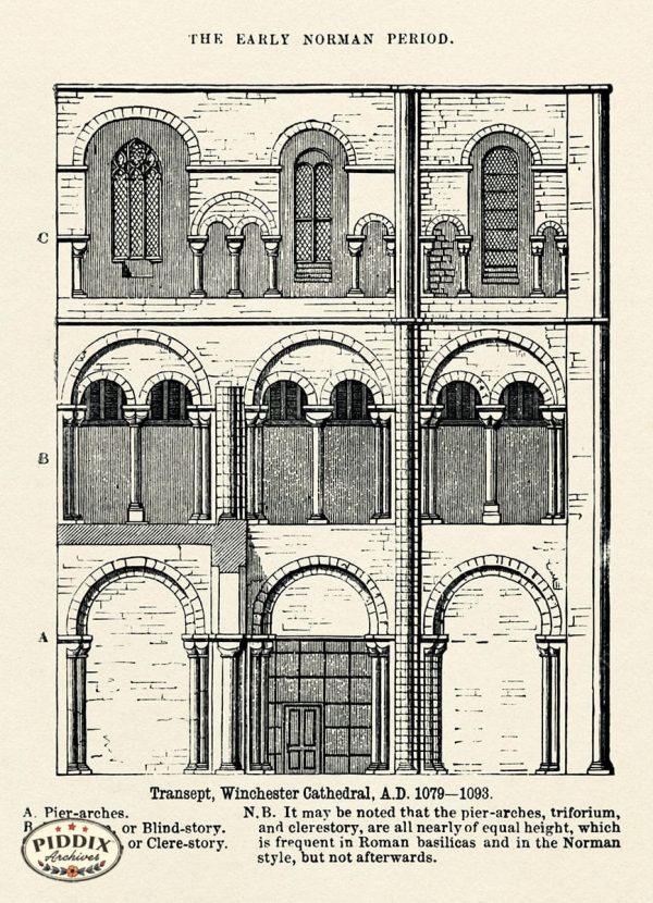 PDXC11485 -- Architecture Engravings Winchester Cathedral Hot on Sale