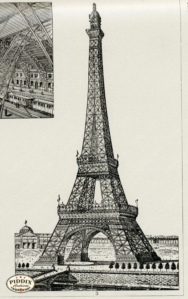 PDXC3622 -- Architecture Engravings Eiffel Tower For Cheap